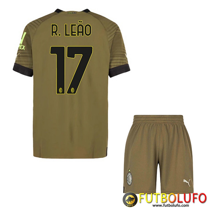 Camisetas De Futbol AC Milan (R. LEÃO #17) Ninos Tercera 2022/2023