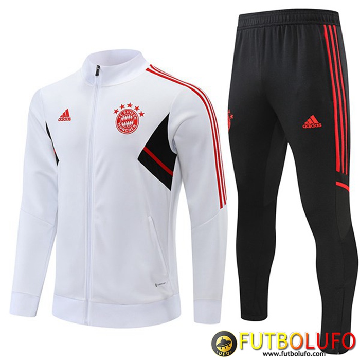 Chandal Equipos De Futbol - Chaqueta Bayern Munich Blanco 2022/2023
