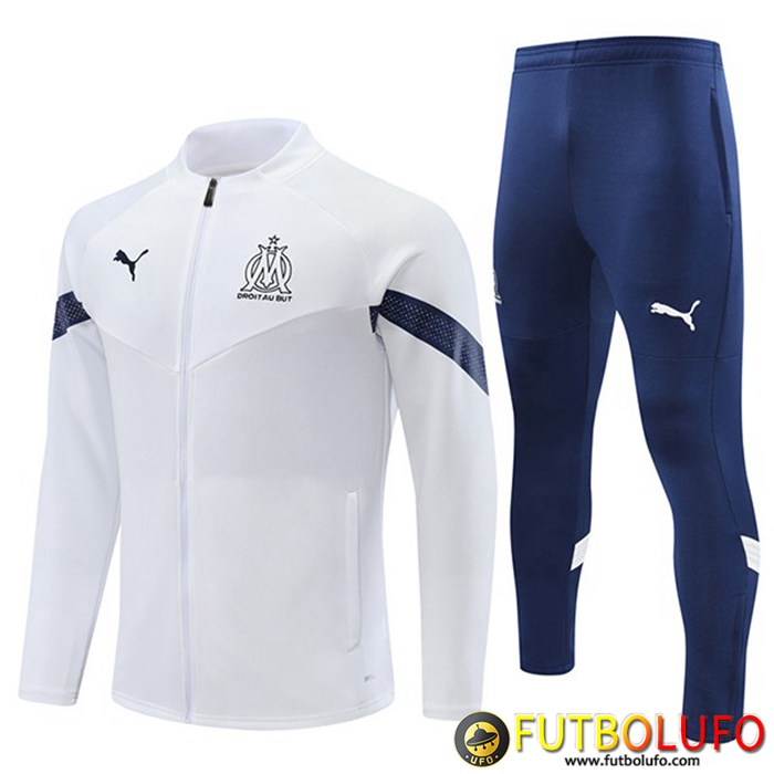 Chandal Equipos De Futbol - Chaqueta Marsella Blanco 2022/2023