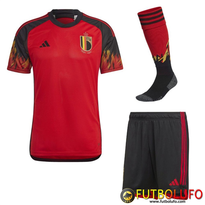 Camisetas Futbol Bélgica Primera (Cortos + Pantalones) Copa Del Mundo 2022