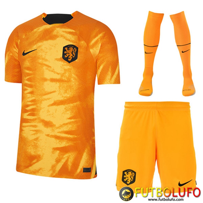 Camisetas Futbol Países Bajos Primera (Cortos + Pantalones) Copa Del Mundo 2022