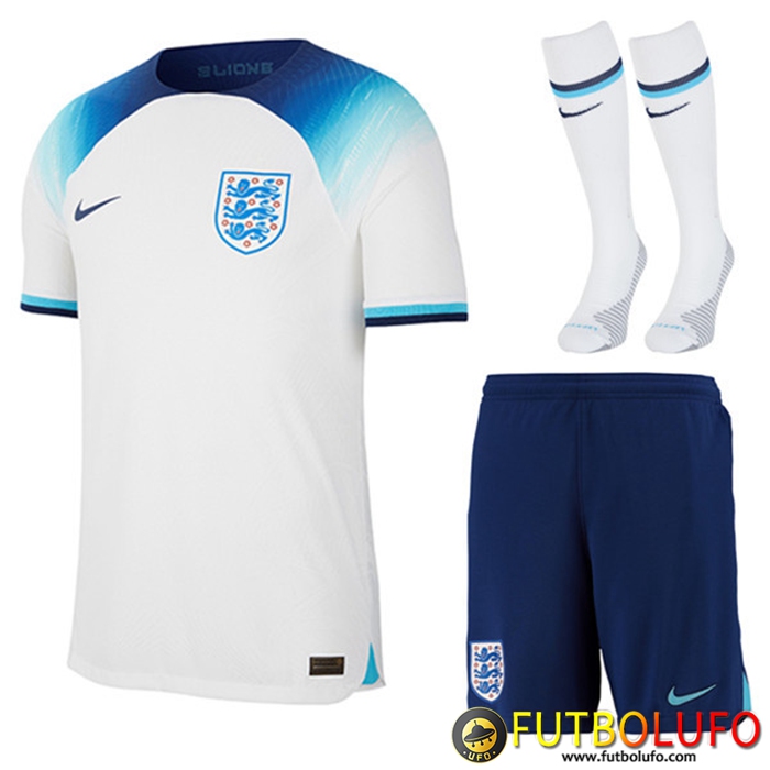 Camisetas Futbol Inglaterra Primera (Cortos + Pantalones) Copa Del Mundo 2022