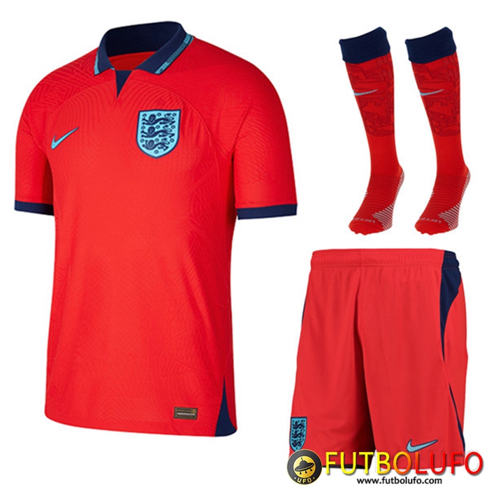 Camisetas Futbol Inglaterra Segunda (Cortos + Pantalones) Copa Del Mundo 2022