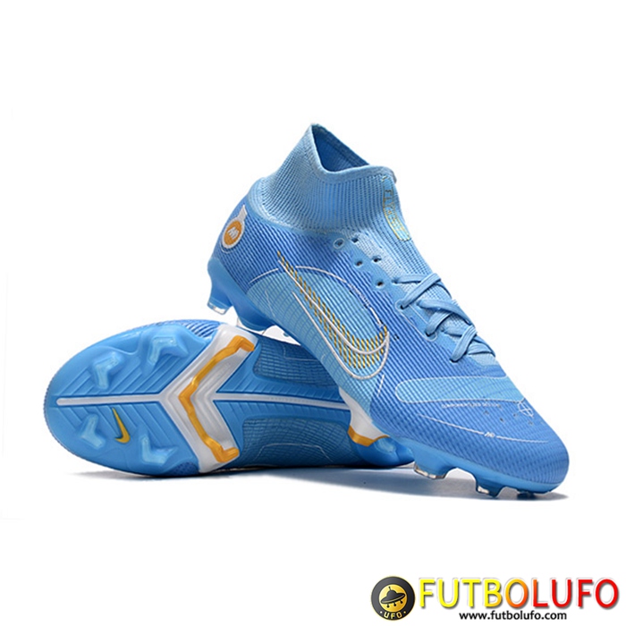 Nike Botas De Fútbol Mercurial 14 High Gang FG Azul Claro