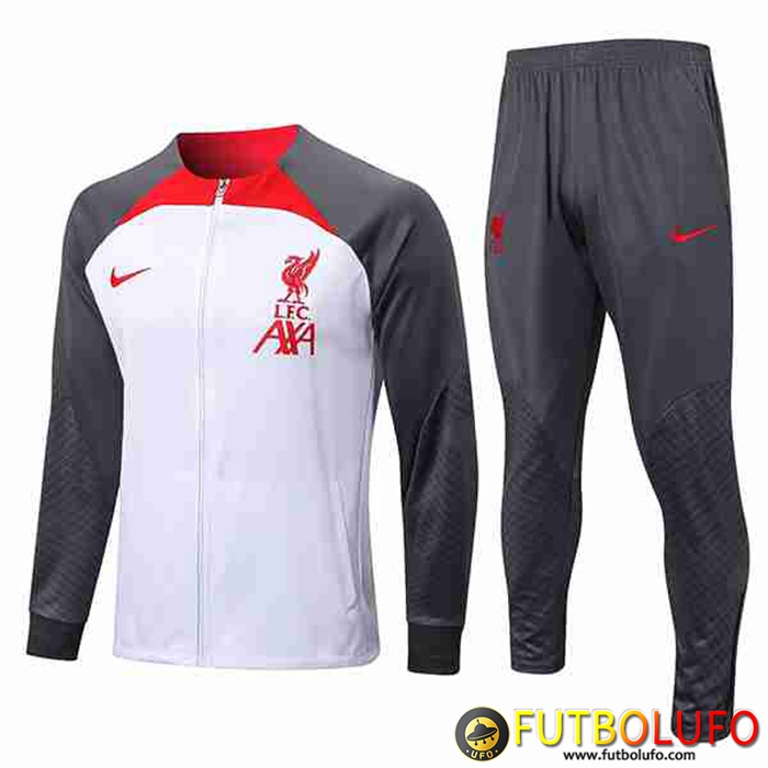 Chandal Equipos De Futbol - Chaqueta FC Liverpool Blanco/Gris 2022/2023