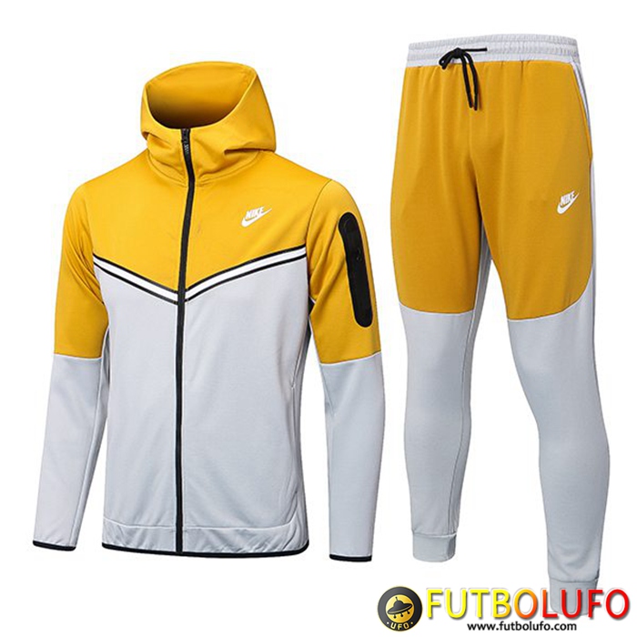 Rompevientos Chandal De Futbol Con Capucha Nike Gris/Amarillo 2022/2023