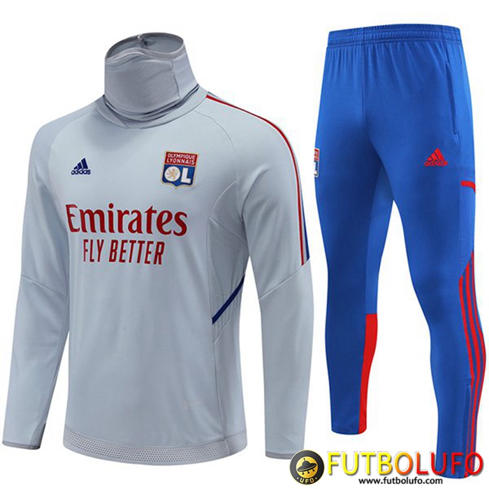 Chandal Equipos De Futbol lyon cuello alto Gris Claro 2022/2023