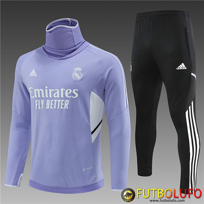 Chandal Equipos De Futbol Real Madrid Ninos cuello alto Violeta 2022/2023
