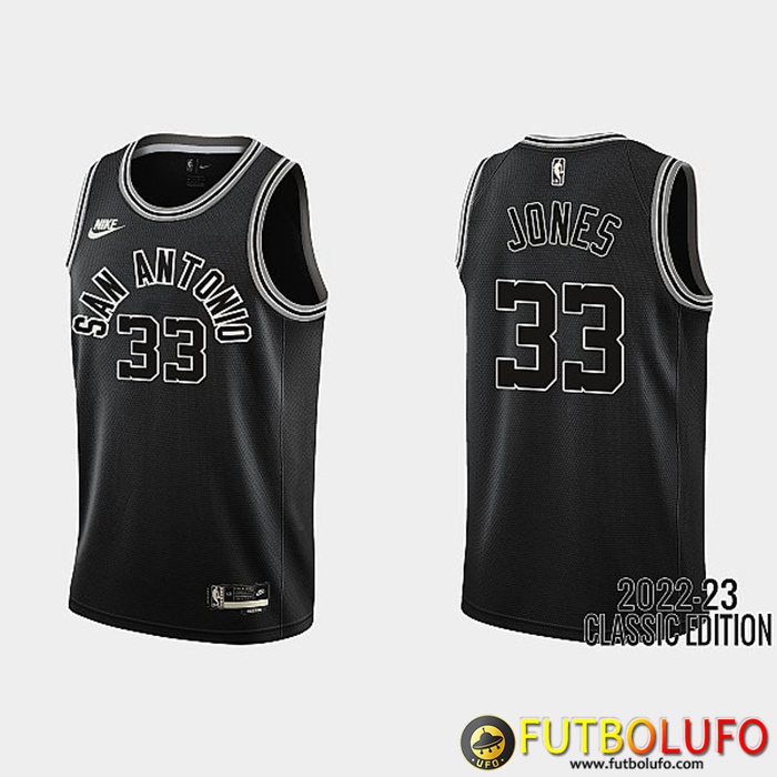 Camisetas San Antonio Spurs (JONES #33) 2022/23 Negro