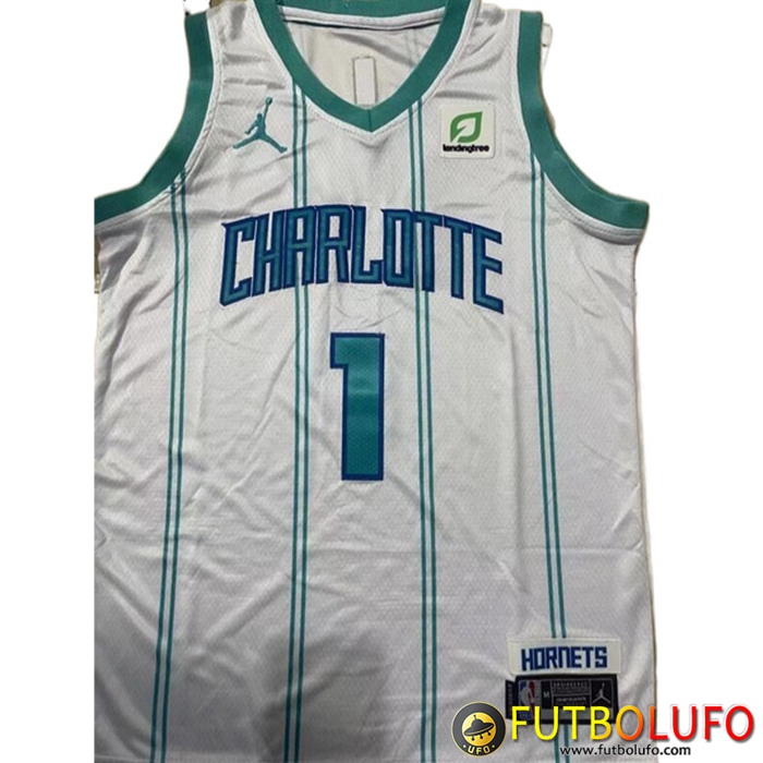 Camisetas Charlotte Hornets (BALL #1) 2022/23 Blanco