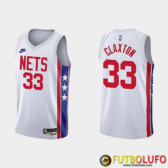 Camisetas Brooklyn Nets (CLAXTON #33) 2022/23 Blanco
