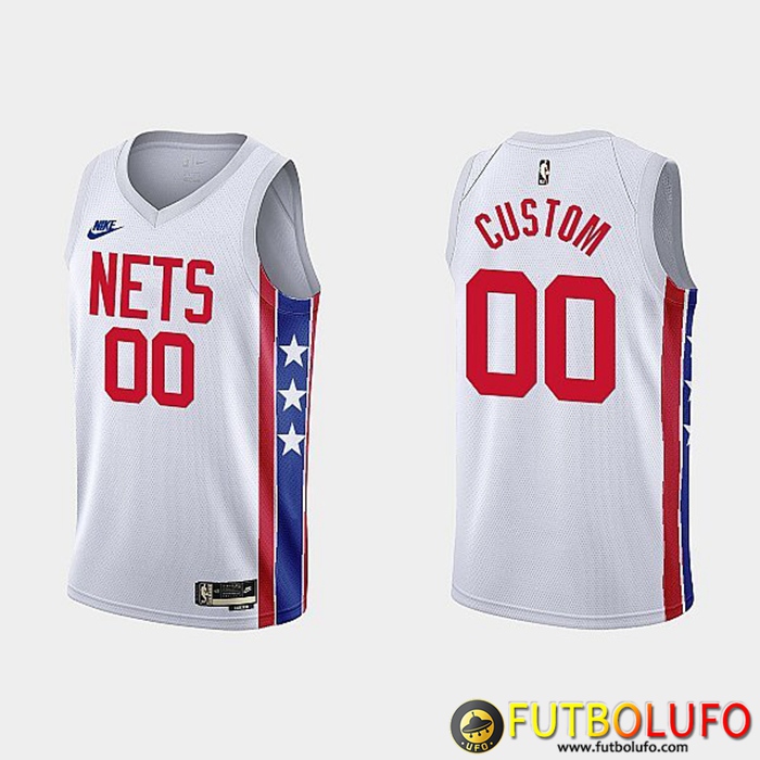 Camisetas Brooklyn Nets (CUSTOM #00) 2022/23 Blanco
