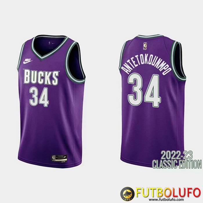 Camisetas Brooklyn Nets (ANTETOKOUNMPO #34) 2022/23 Violeta