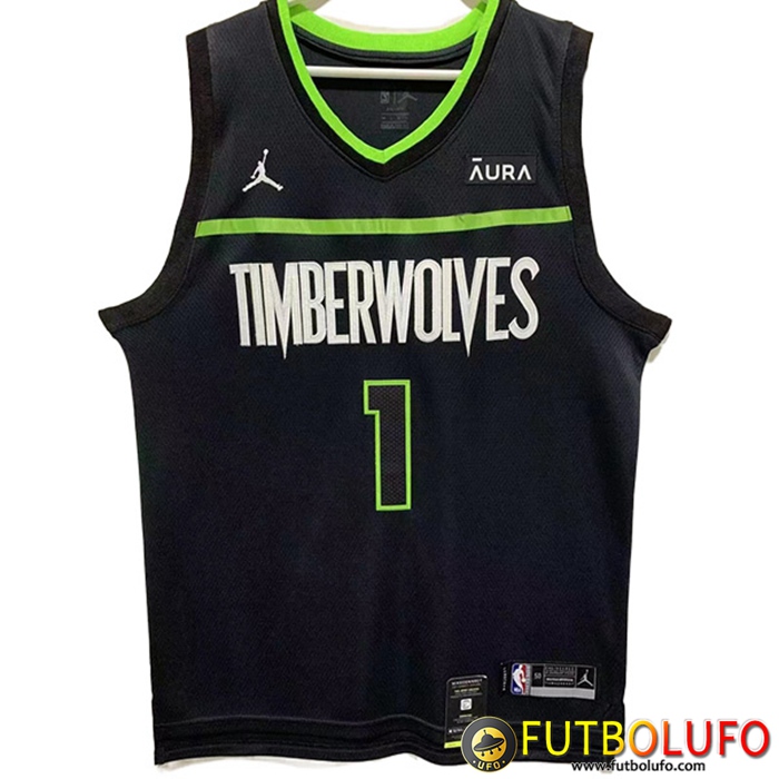 Camisetas Minnesota Timberwolves (EDWARDS #1) 2022/23 Negro