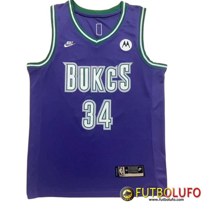 Camisetas Milwaukee Bucks (ANTETOKOUNMPO #34) 2022/23 Violeta