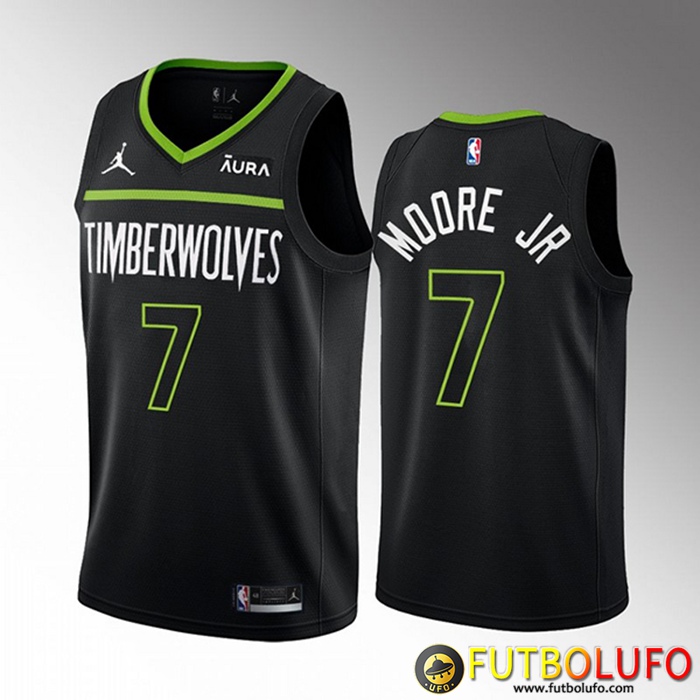 Camisetas Minnesota Timberwolves (MOORE JR #7) 2022/23 Negro