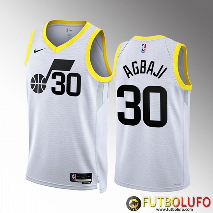 Camisetas Utah Jazz (AGBAJI #30) 2022/23 Blanco