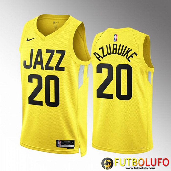Camisetas Utah Jazz (AZUBUIKE #20) 2022/23 Amarillo
