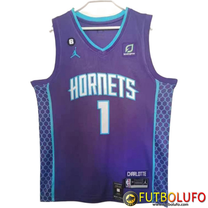 Camisetas Charlotte Hornets (BALL #1) 2022/23 Violeta