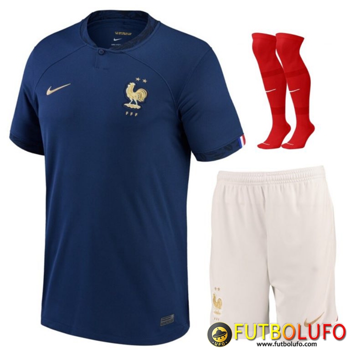 Ensemble Camisetas Francia Primera (Cortos + Calcetines) Copa Del Mundo 2022