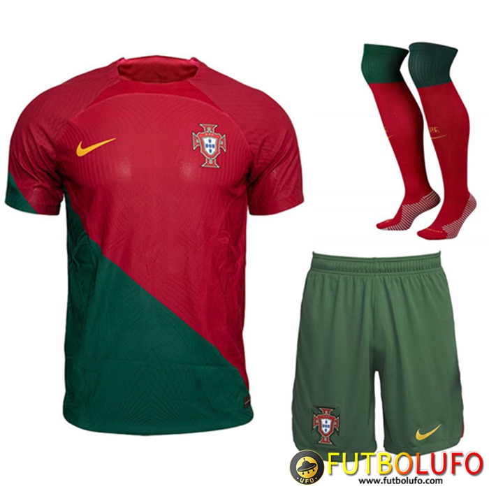 Ensemble Camisetas Portugal Primera (Cortos + Calcetines) Copa Del Mundo 2022