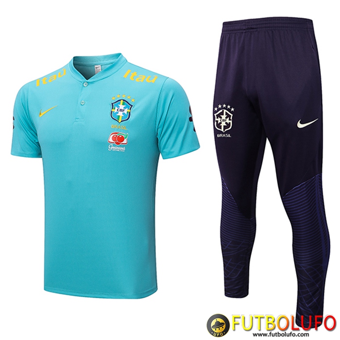 Camiseta Polo Brasil Azul Claro 2022/2023