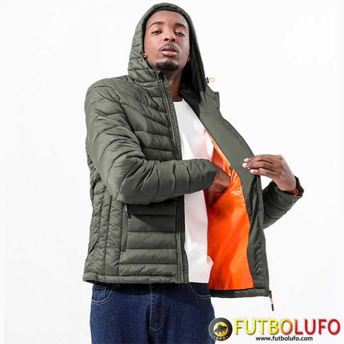 Chaqueta De Plumas Con Capucha Slim Térmico armada Verde 2022