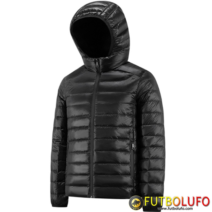 Chaqueta De Plumas Con Capucha Pato abajo Protección frío Negro 2022
