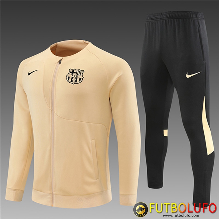 Chandal Equipos De Futbol - Chaqueta FC Barcelona Enfant Beige 2022/2023
