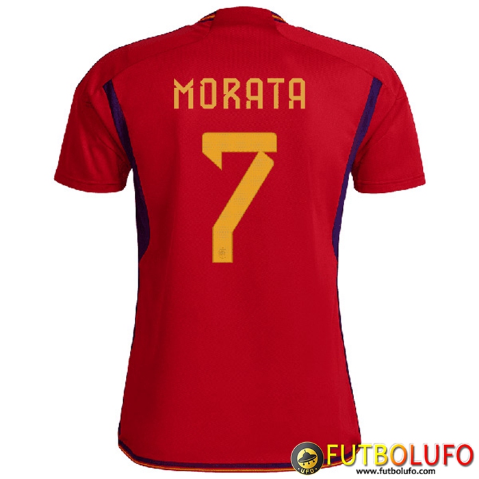 Camisetas De Futbol España (MORATA #7) Copa Del Mundo 2022 Primera