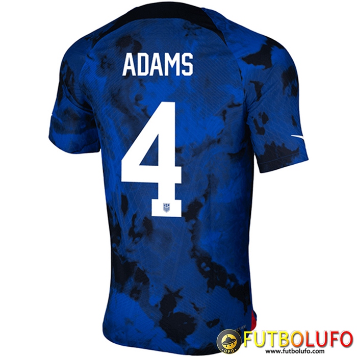 Camisetas De Futbol Estados Unidos (ADAMS #4) Copa Del Mundo 2022 Segunda