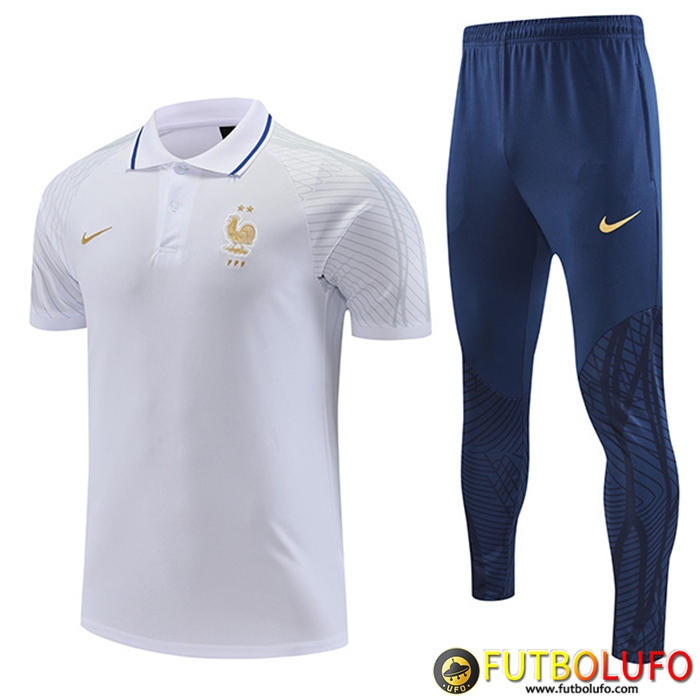 Camiseta Polo Francia Blanco 2022/2023