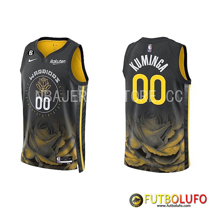 Camisetas Golden State Warriors (KUMINGA #00) 2022/23 Negro/Amarillo