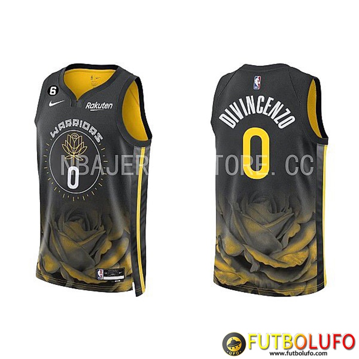 Camisetas Golden State Warriors (DIVINCENZO #0) 2022/23 Negro/Amarillo