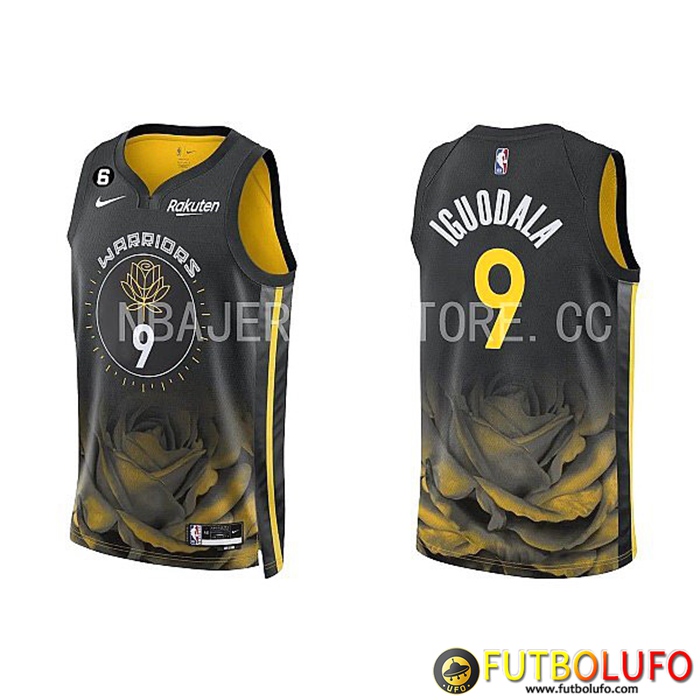 Camisetas Golden State Warriors (IGUODALA #9) 2022/23 Negro/Amarillo
