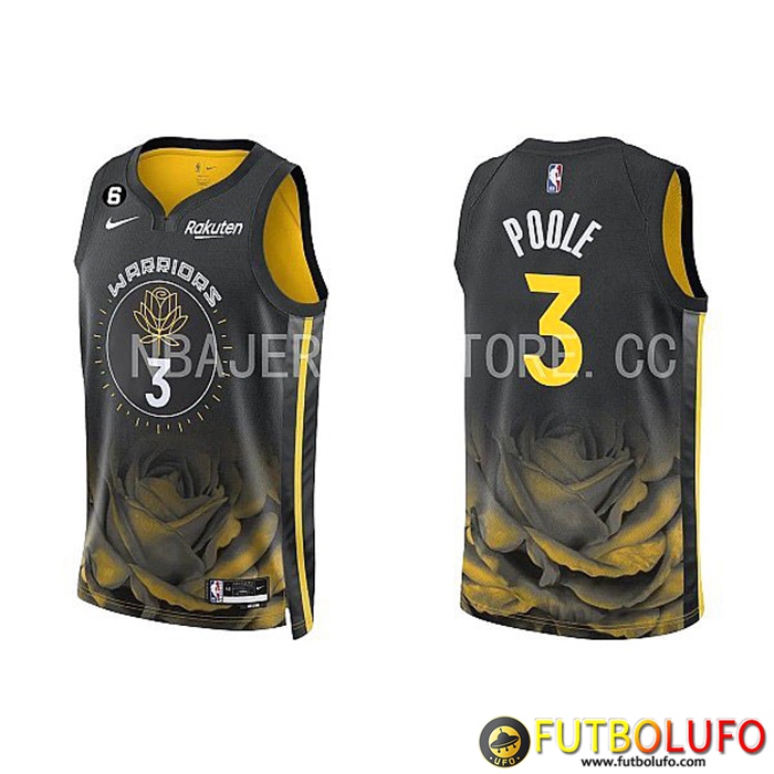 Camisetas Golden State Warriors (POOLE #3) 2022/23 Negro/Amarillo