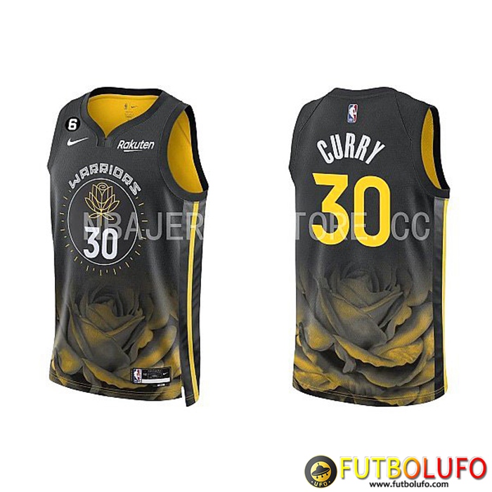Camisetas Golden State Warriors (CURRY #30) 2022/23 Negro/Amarillo