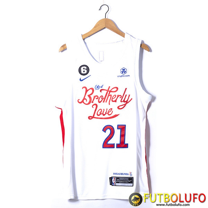 Camisetas Philadelphia 76ers (EMBID #21) 2022/23 Blanco