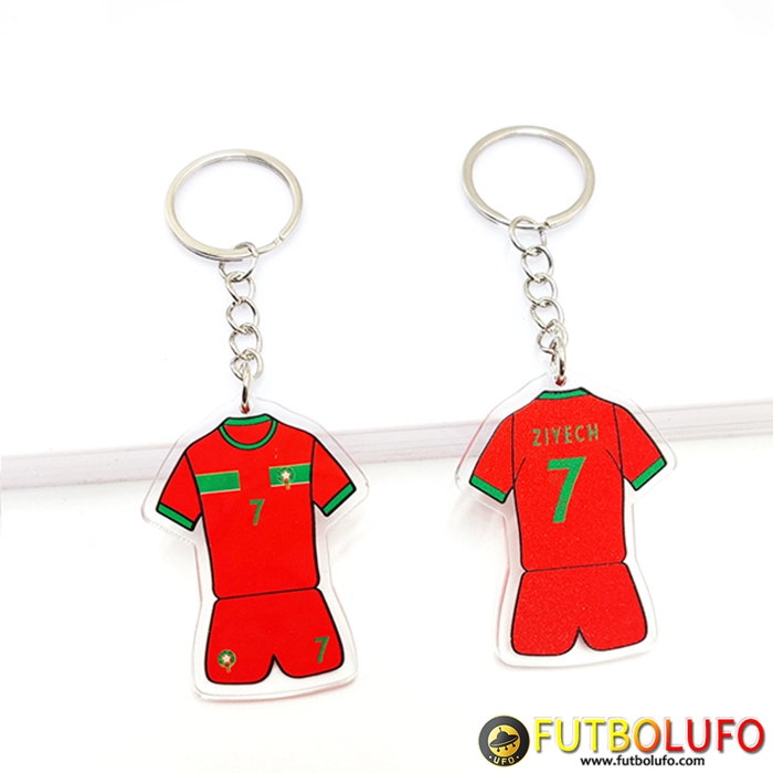Nueva Titular de la clave Copa Del Mundo 2022 Marruecos (ZIYECH) Rojo