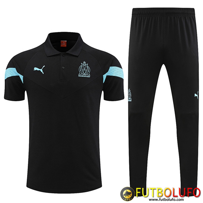 Camiseta Polo Marsella Negro 2022/2023