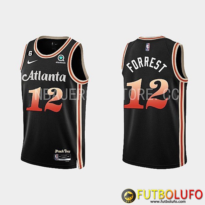 Camisetas Atlanta Hawks (FORREST #12) 2022/23 Negro