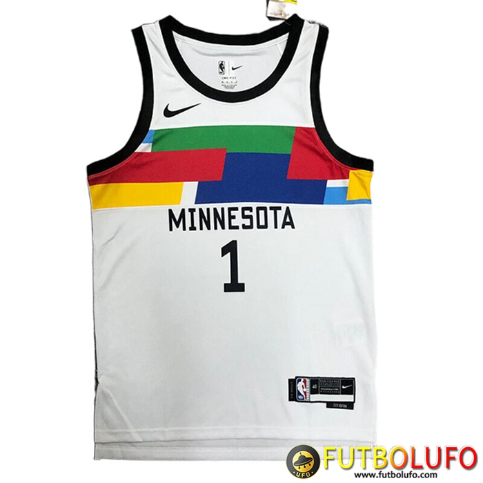 Camisetas Minnesota Timberwolves (EDWARDS #1) 2022/23 Blanco