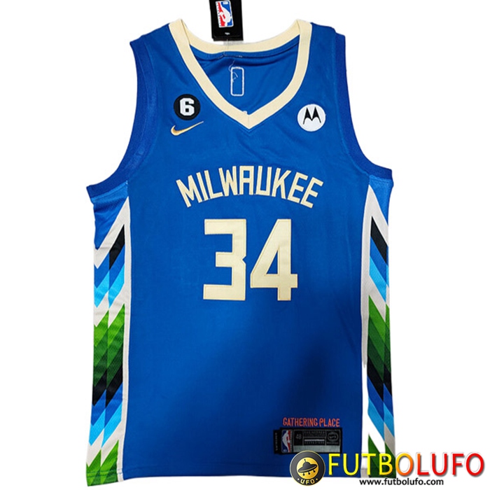 Camisetas Milwaukee Bucks (ANTETOKOUNMPO #34) 2022/23 Azul