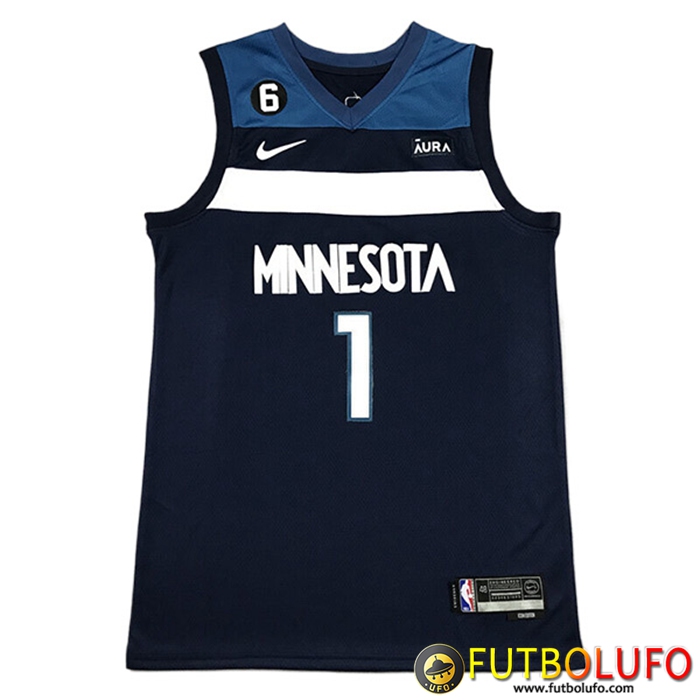 Camisetas Minnesota Timberwolves (EDWARDS #1) 2022/23 Negro