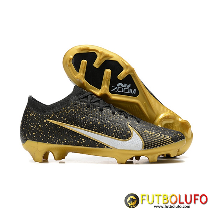 Nike Botas De Fútbol Air Zoom Mercurial Low Gang Vapor XV Elite FG Negro/Dorado