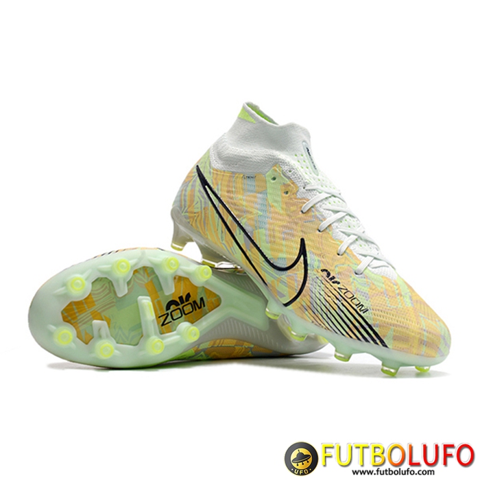 Nike Botas De Fútbol Air Zoom Mercurial High Gang Superfly IX Elite AG Verde/Naranja