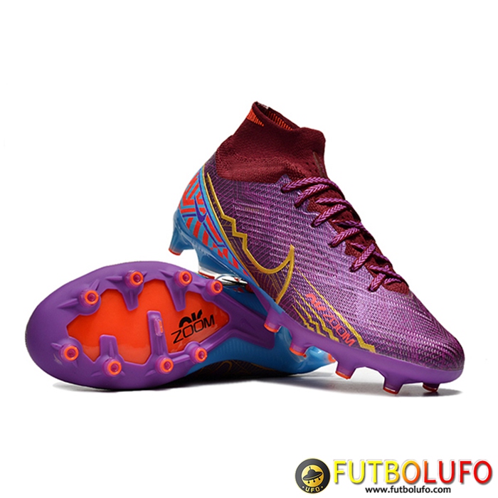 Nike Botas De Fútbol Air Zoom Mercurial High Gang Superfly IX Elite AG Violeta