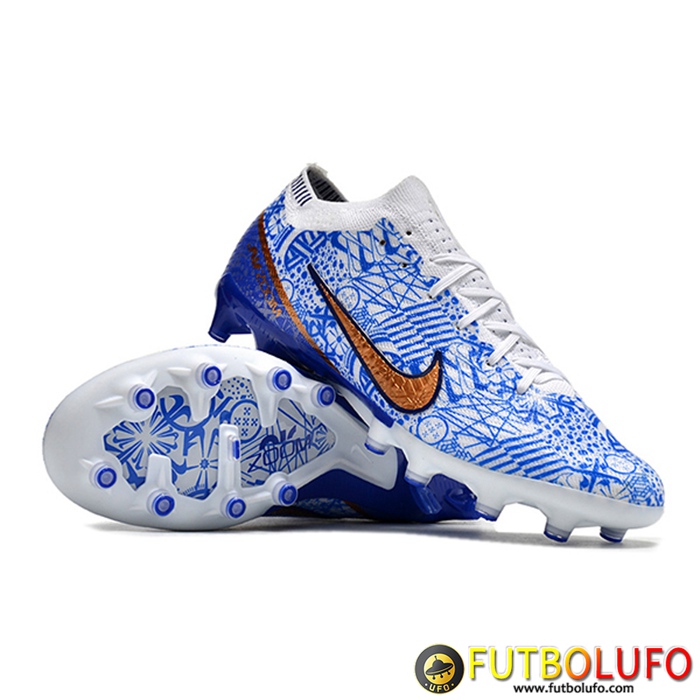 Nike Botas De Fútbol Air Zoom Mercurial Low Gang Vapor XV Elite FG Azul/Blanco