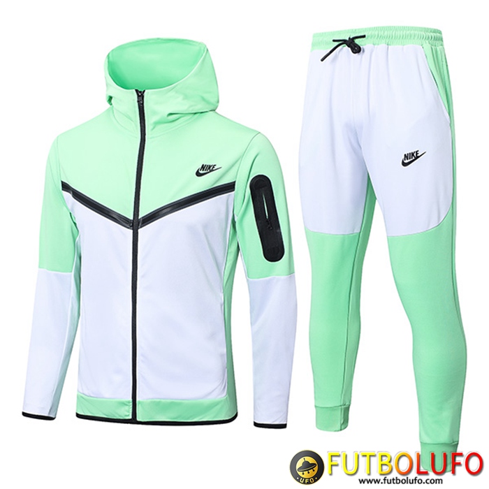 Chaqueta Con Capucha Chandal Rompevientos NIKE Blanco/Verde 2022/2023