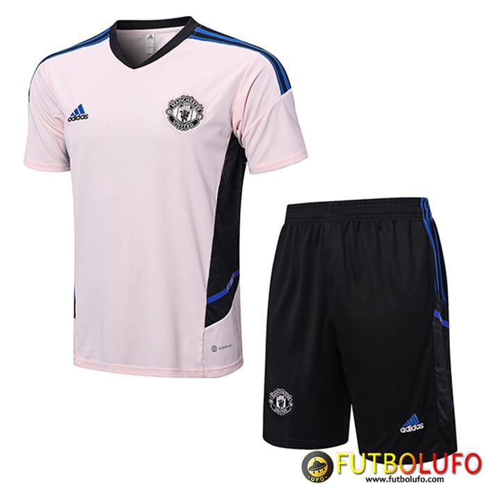 Camiseta Entrenamiento + Cortos Manchester United Rosa 2022/2023